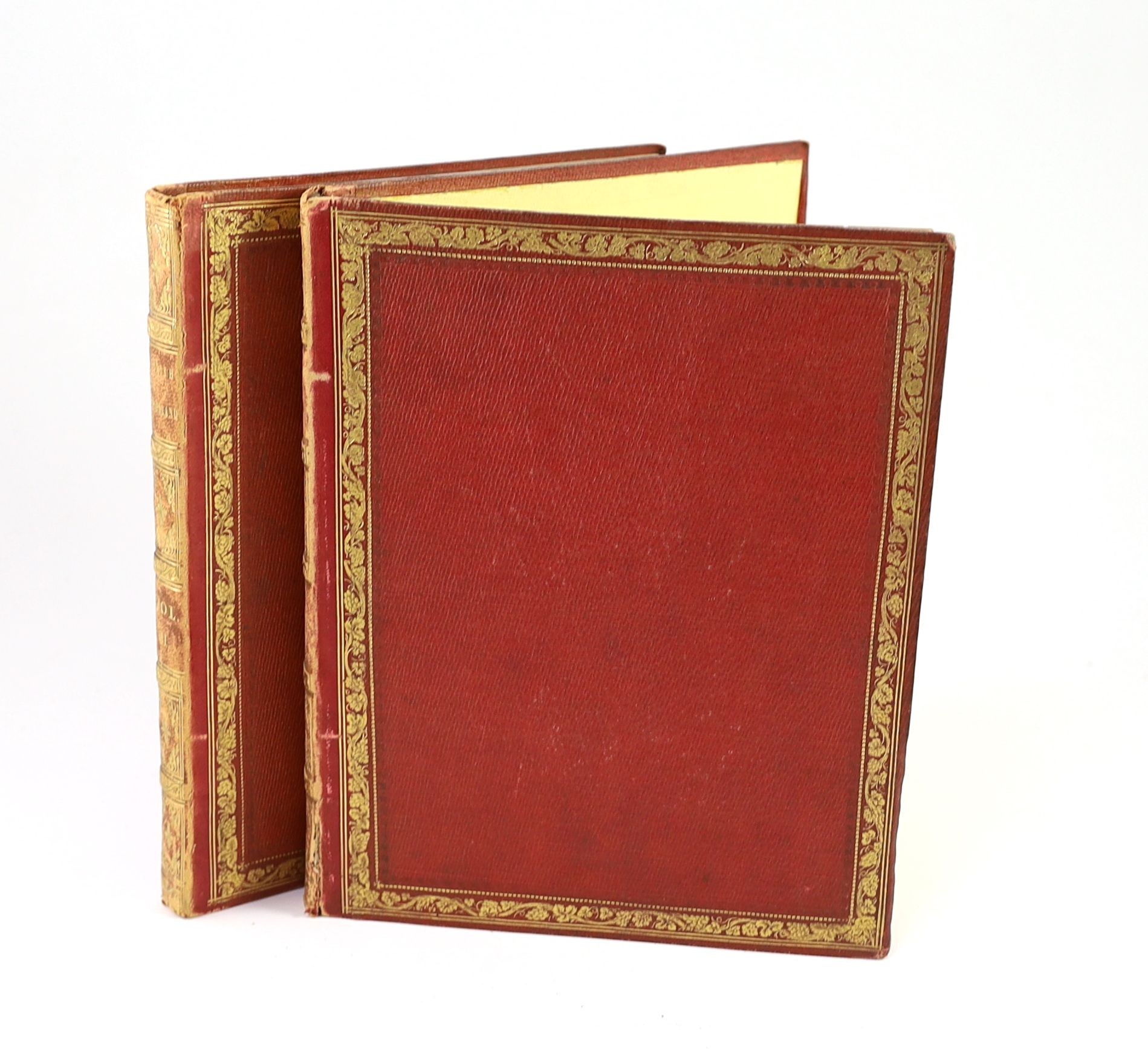 Rose, Thomas, Topographer - The British Switzerland, or, Picturesque Rambles in the Lake Dustrict, illustrated by Thomas Allom and others, 2 vols, 4to, red cloth gilt, with 87 engraved plates and a folding map, London, [